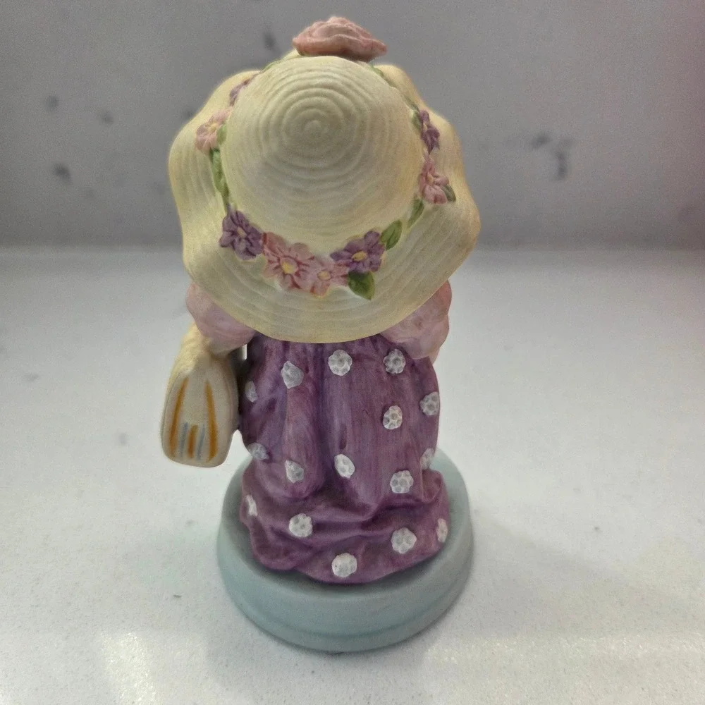Cherished Moments Porcelain‎ Figurine Girl with Hat Purse Avon Vintage 1983